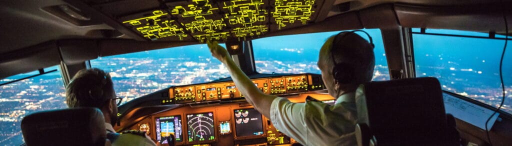 Piloten im Cockpit